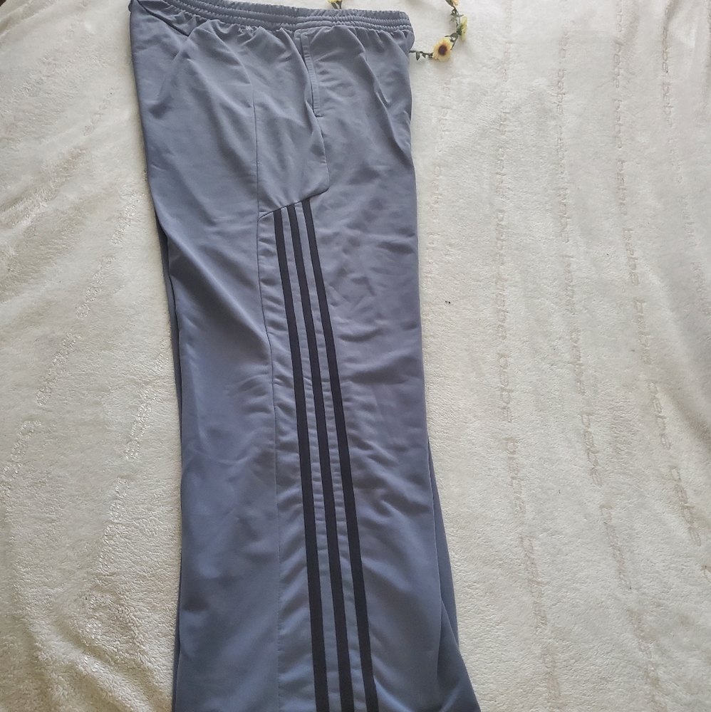 ADIDAS Pants color gray with black stripes